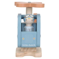 Wooden toy helicopter - Blue