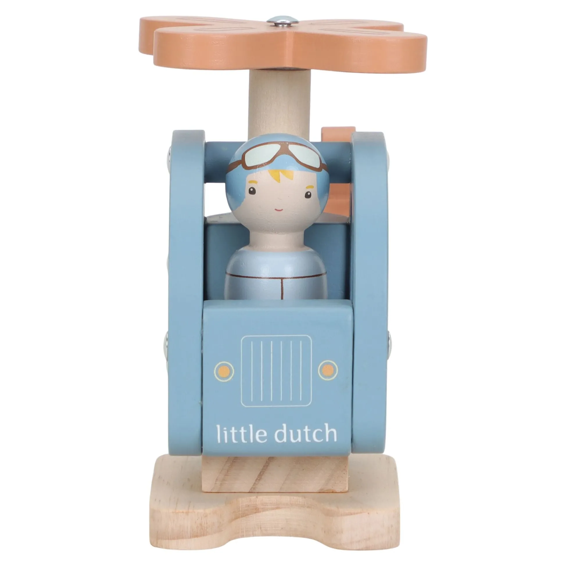 Wooden toy helicopter - Blue