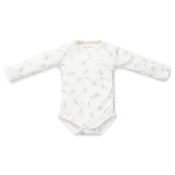 Wrap-over long sleeve romper - White - Newborn Naturals - Baby Bunny