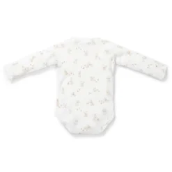 Wrap-over long sleeve romper - White - Newborn Naturals - Baby Bunny