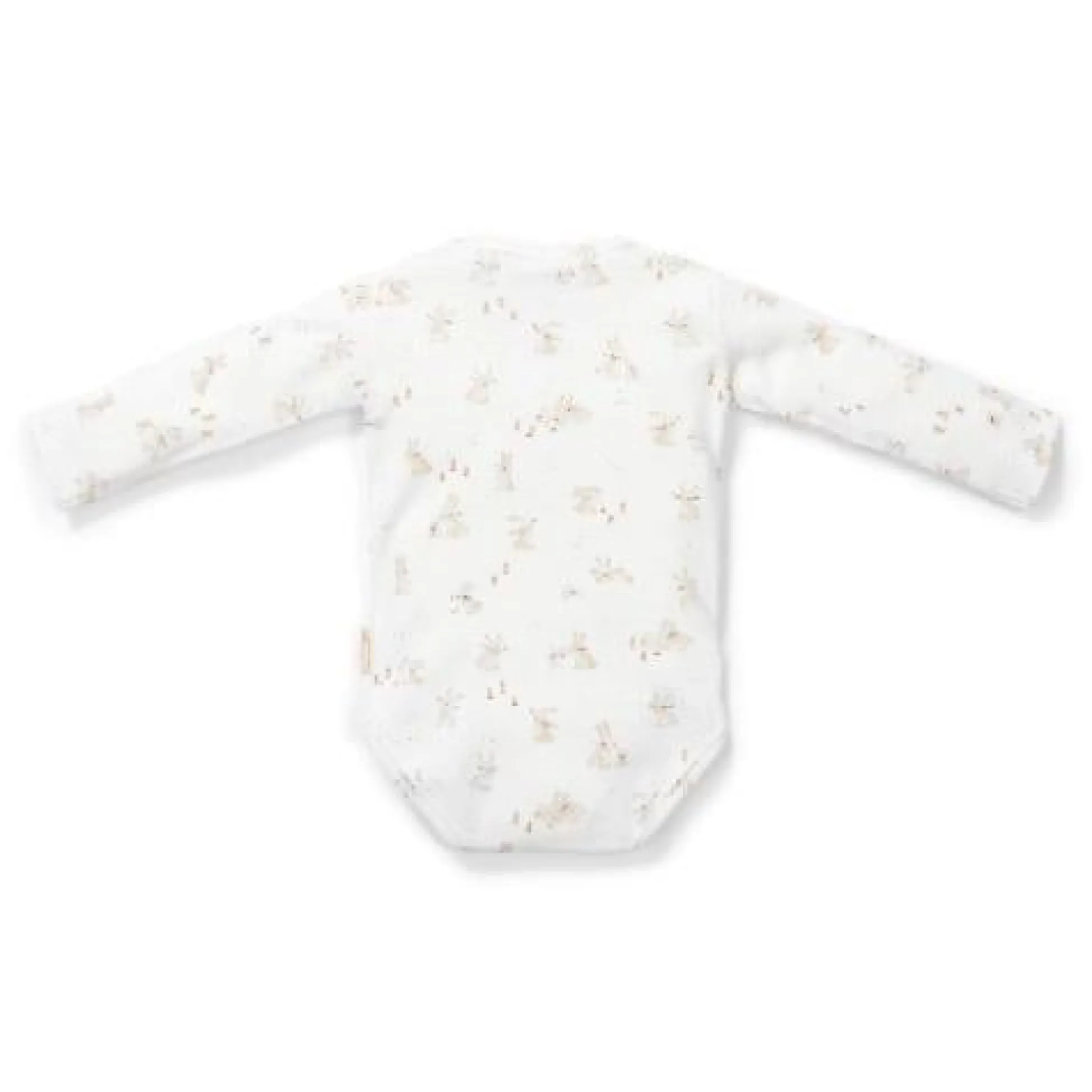 Wrap-over long sleeve romper - White - Newborn Naturals - Baby Bunny